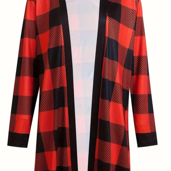 Nwt Casual buffalo plaid open cardigan - Picture 6 of 7